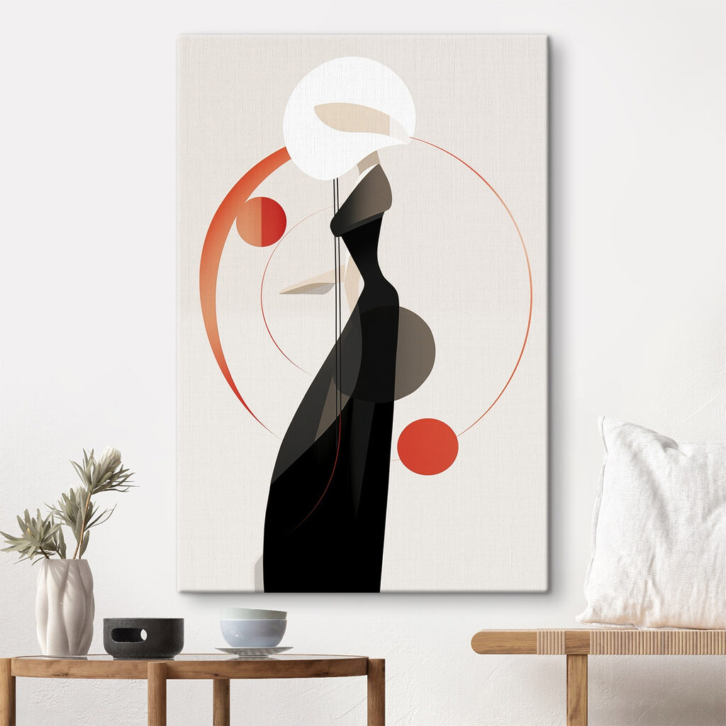 Silueta negra con círculos — interior 1