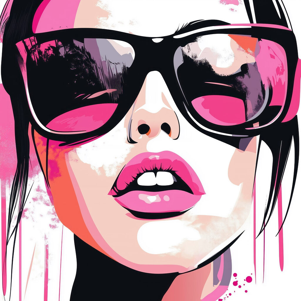Mirada pop art rosa — diseño completo