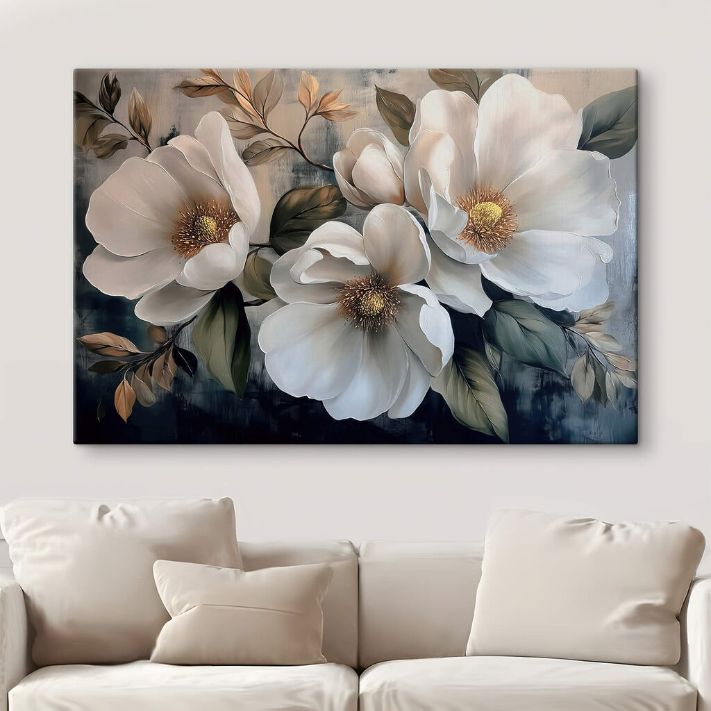 Flores blancas entre hojas — interior 2