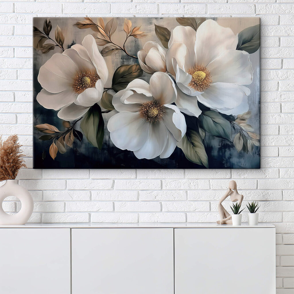 Flores blancas entre hojas — interior 3