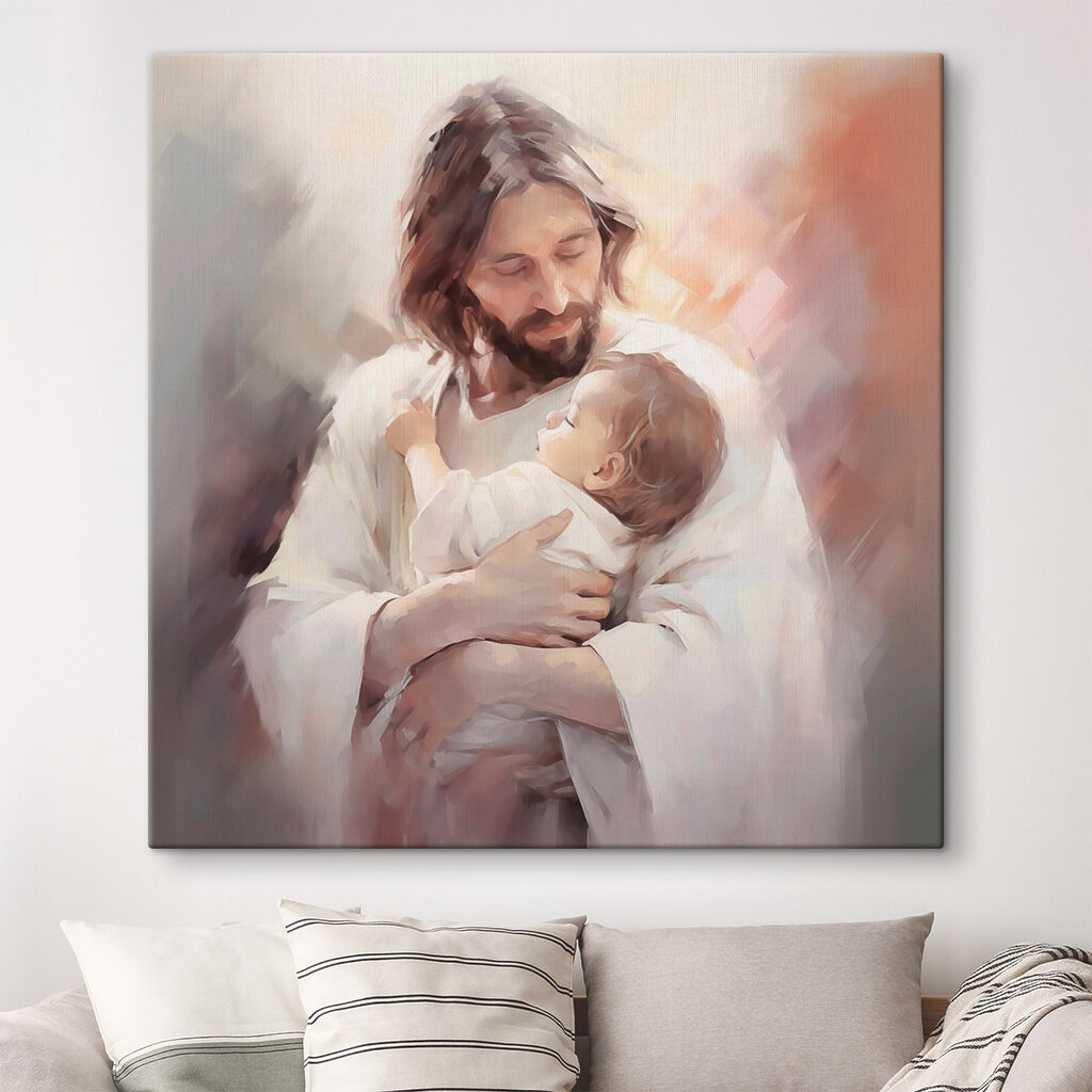 Hombre con niño dormido en un interior