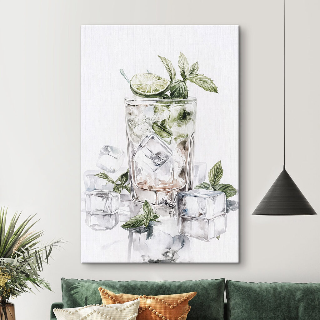 Vasos fríos con cítricos en un interior