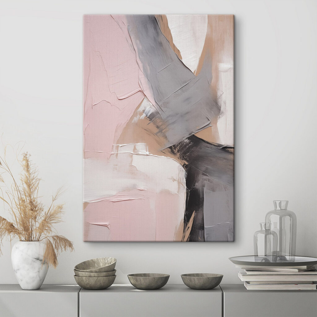 Vetas grises sobre rosa en un interior