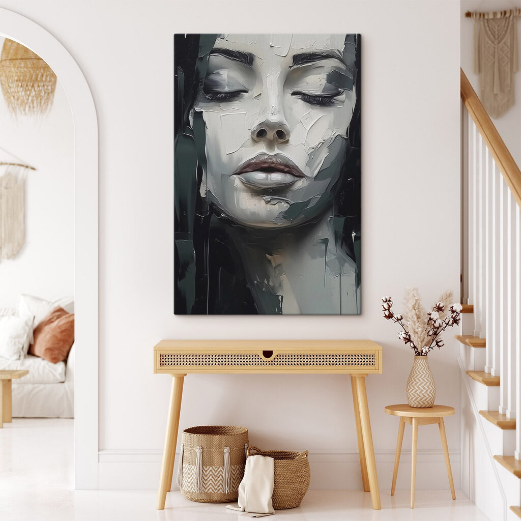 Rostro sereno entre trazos — interior 2