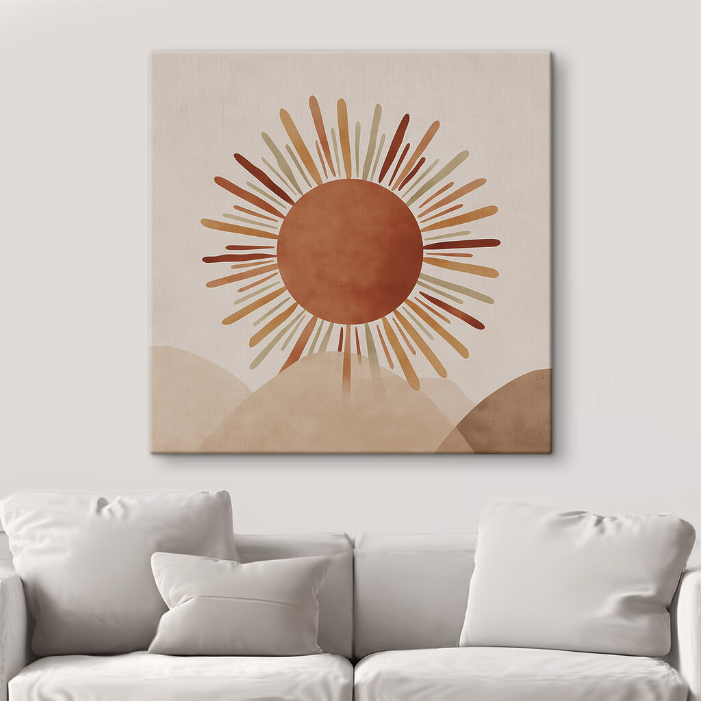 Rayos solares sobre colinas en un interior