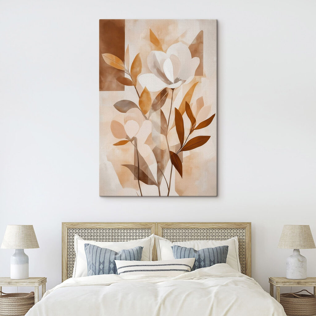 Flor blanca entre ocre — interior 1