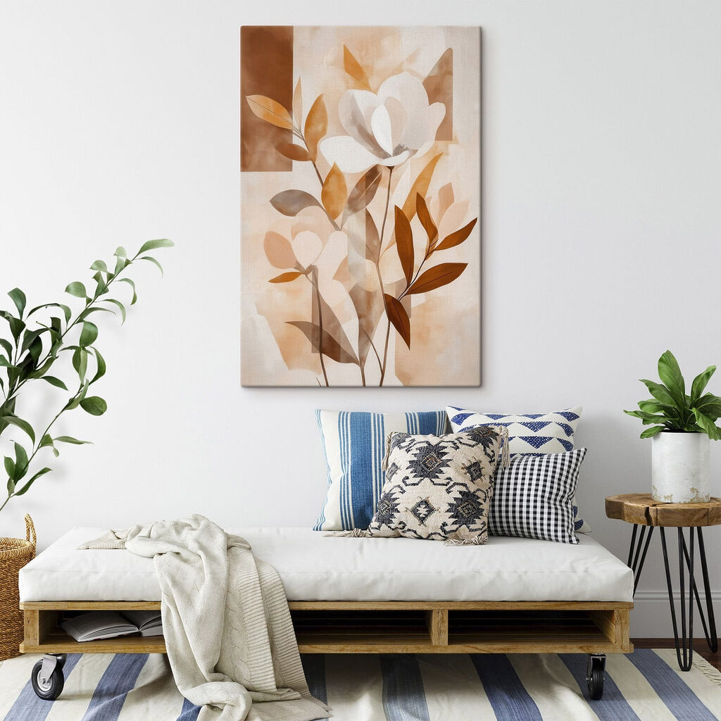 Flor blanca entre ocre — interior 2