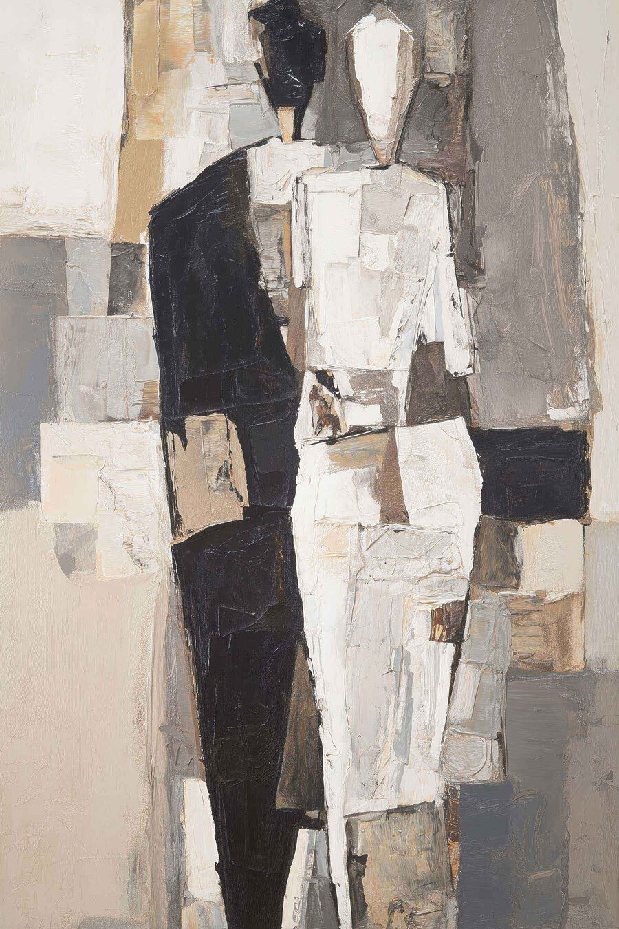 Pareja de figuras abstractas — diseño completo