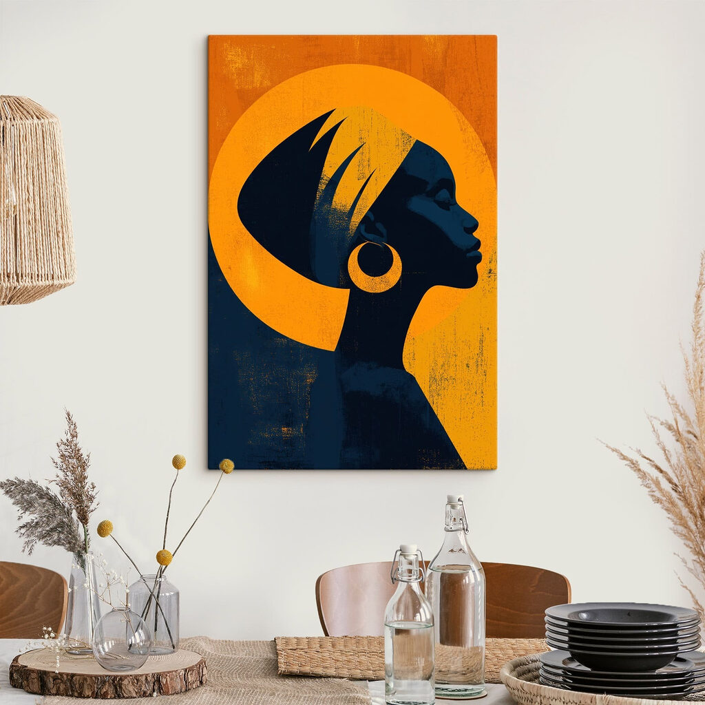 Perfil azul ante naranja — interior 1