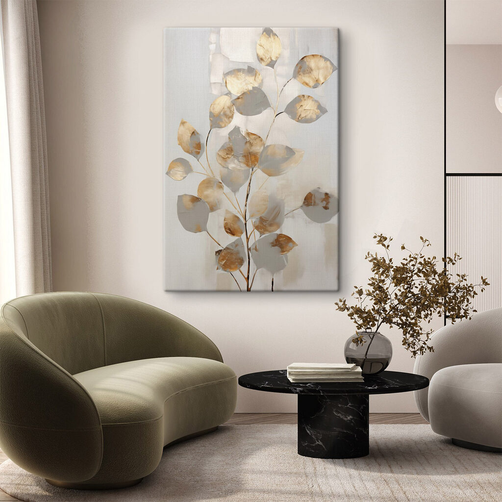 Hojas redondas con dorado — interior 2