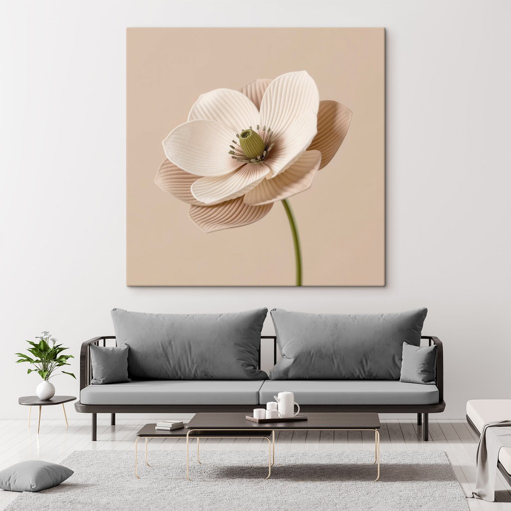 Flor estriada sobre beige — interior 2