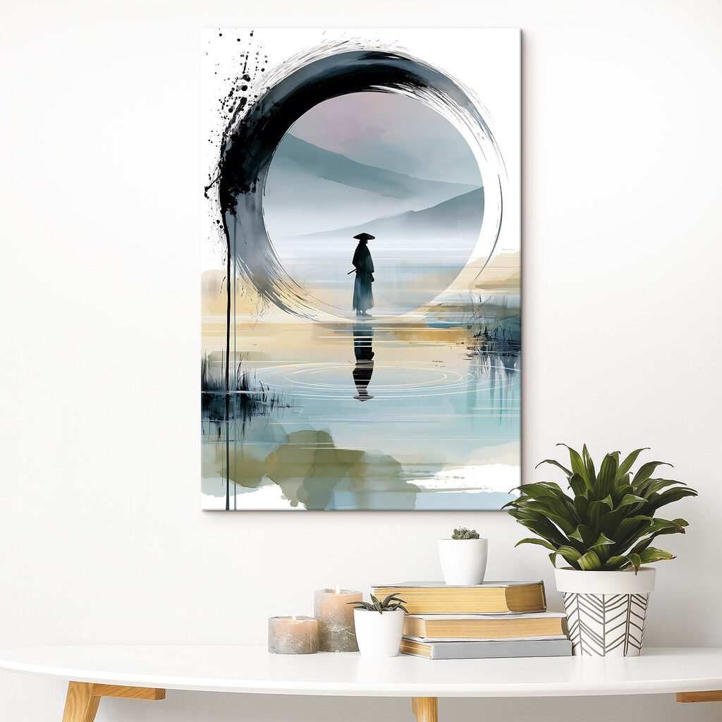 Figura en círculo pintado en un interior