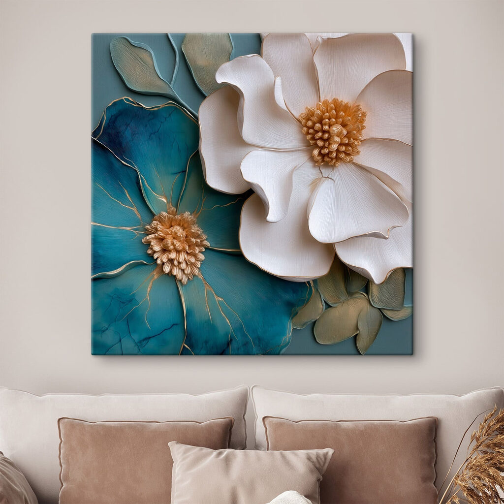 Flor blanca y azul — interior 2