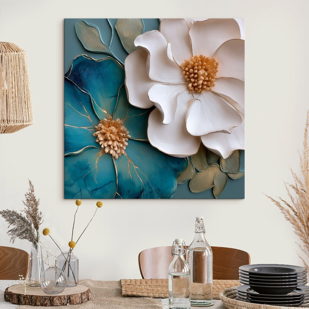 Flor blanca y azul — interior 3