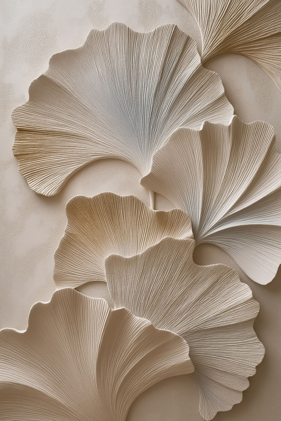 Ginkgos en capas blancas — diseño completo