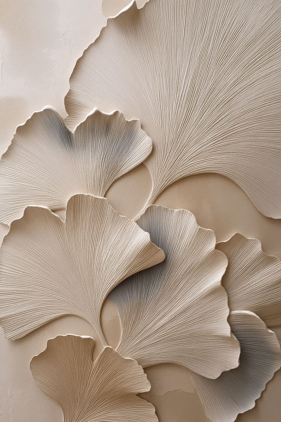 Ginkgo sobre blancos — diseño completo