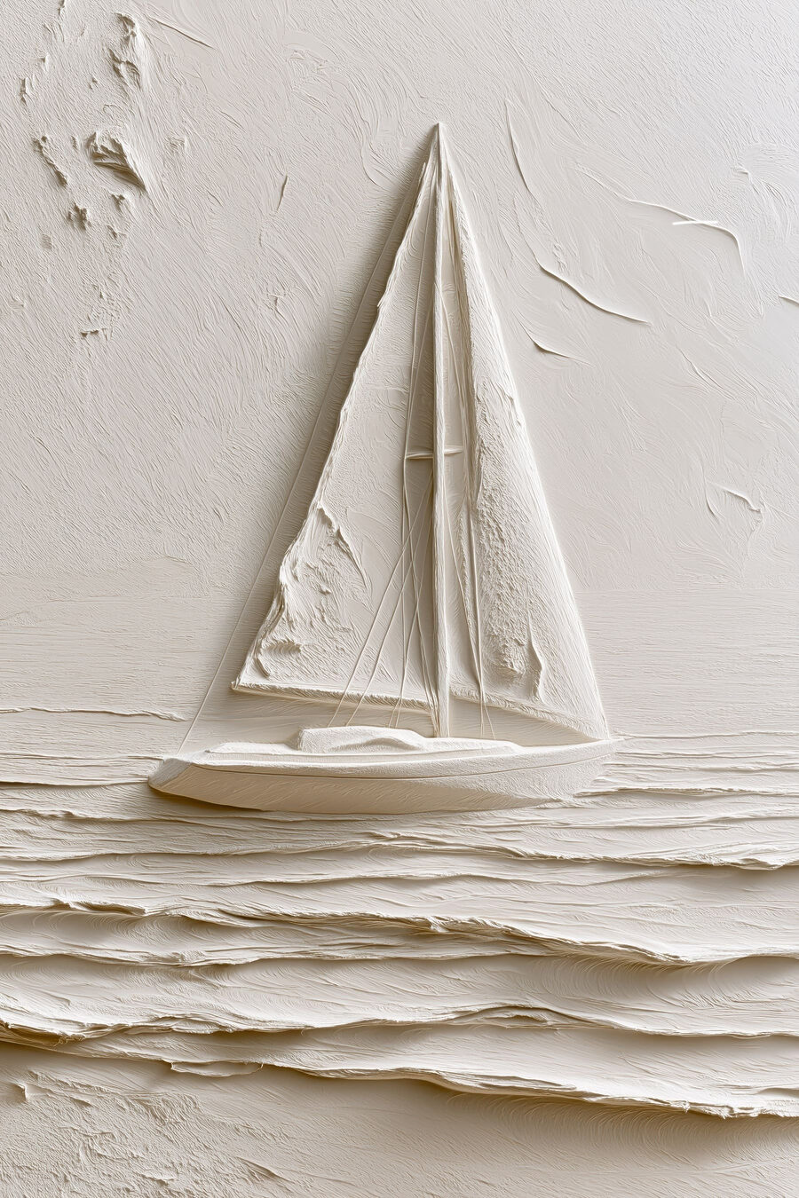 Velero en blanco — diseño completo