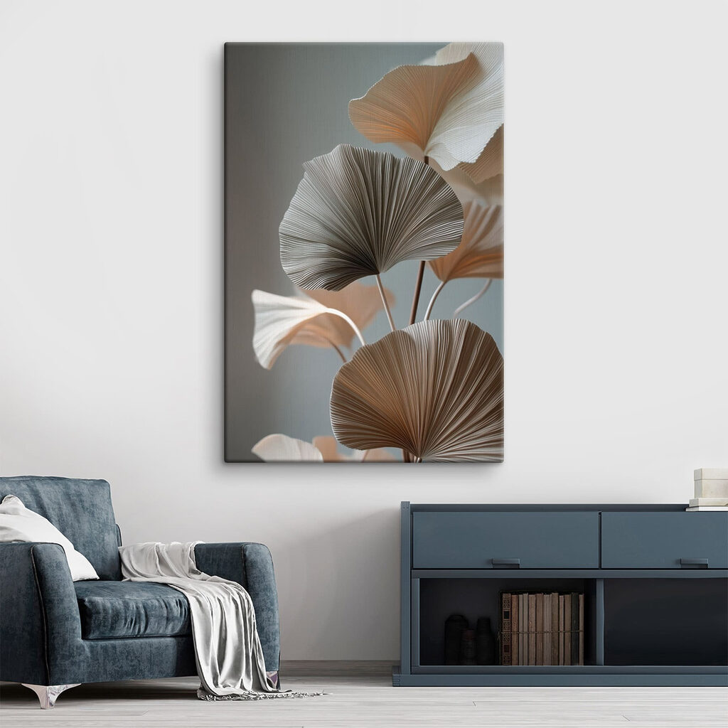 Ginkgo blanco sobre gris — interior 2
