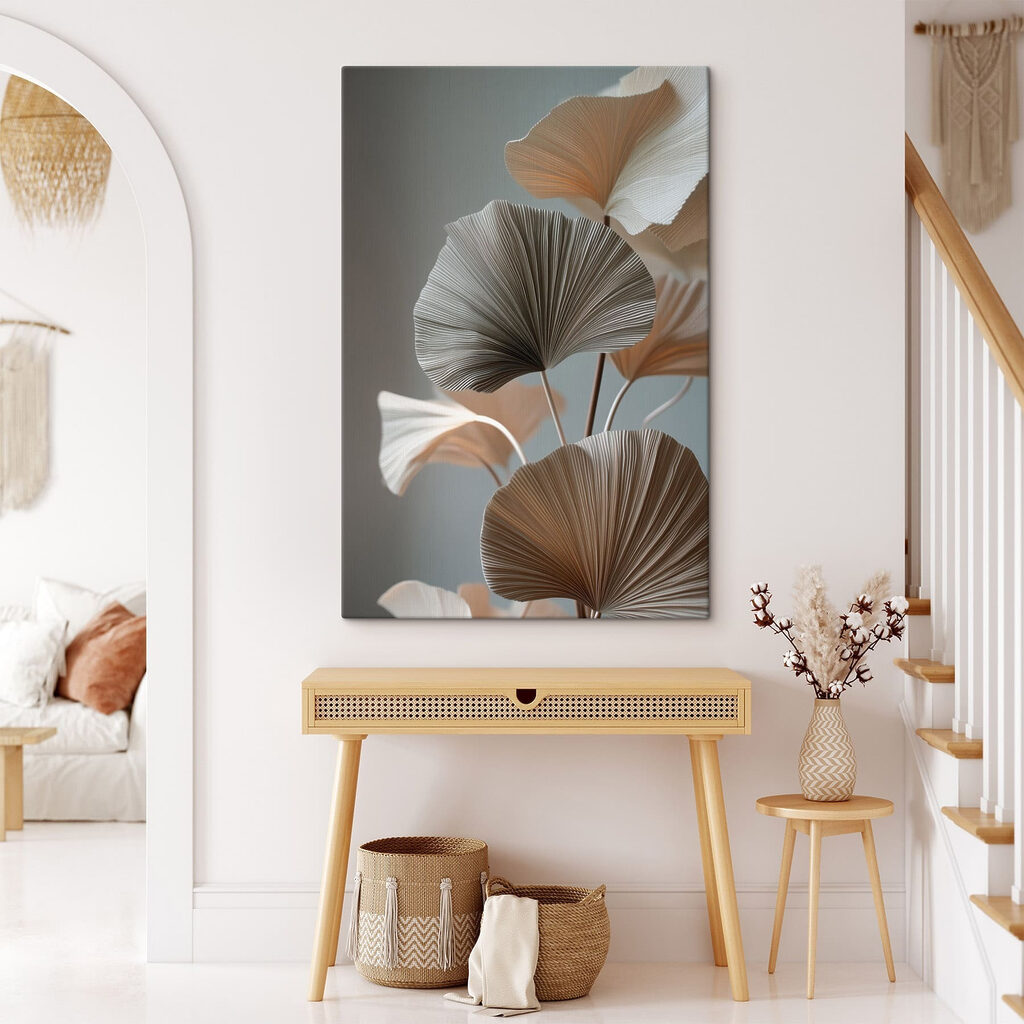 Ginkgo blanco sobre gris — interior 3