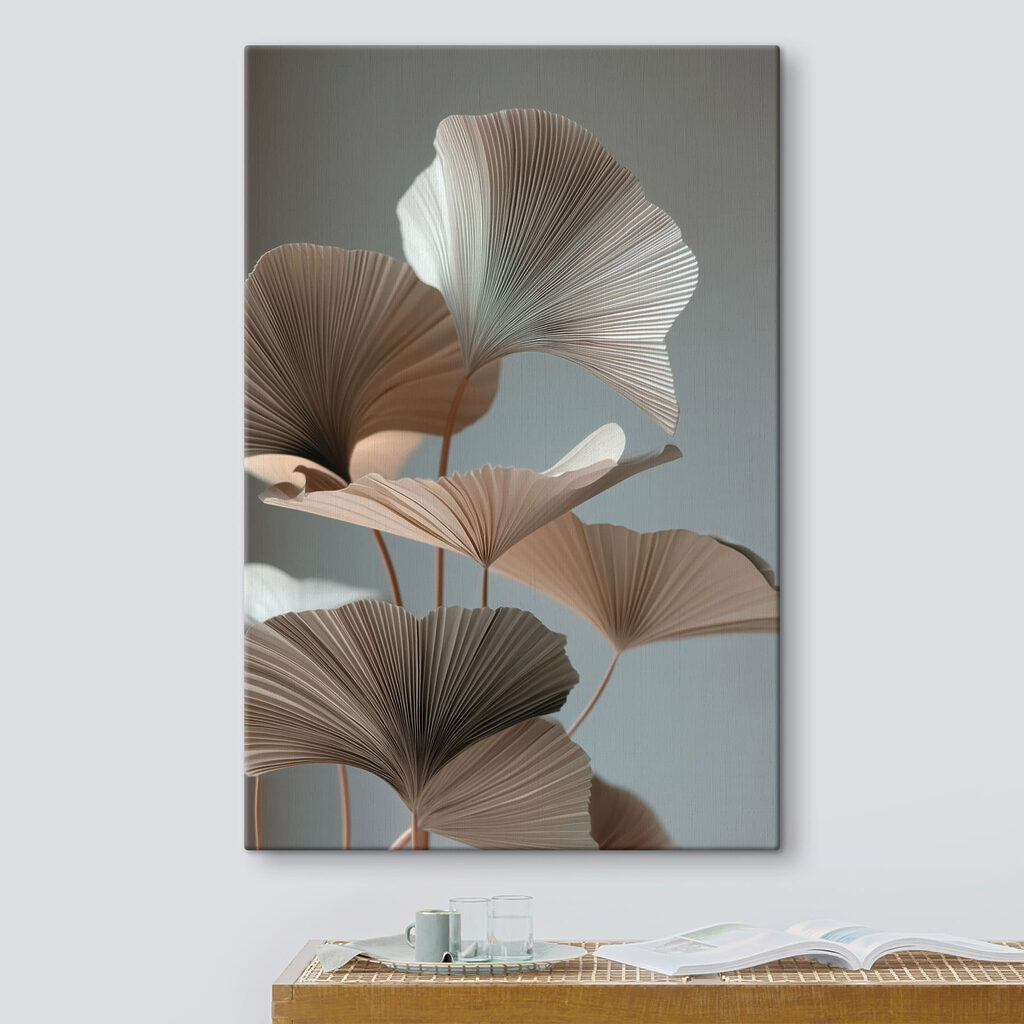Ginkgos marrones sobre gris — interior 1