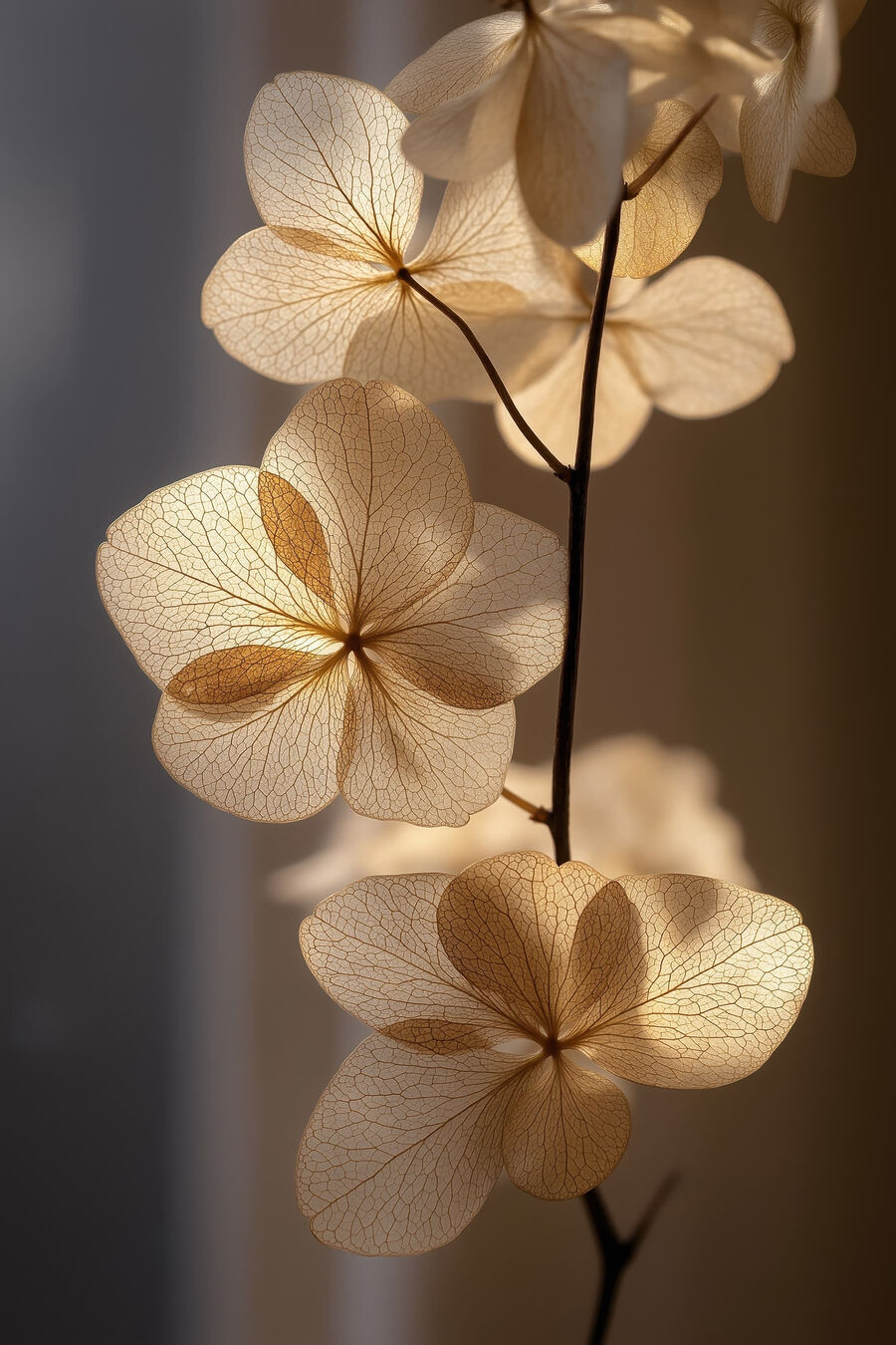 Flores claras al atardecer — diseño completo