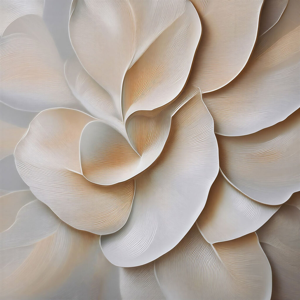 Flores crema en capas — diseño completo