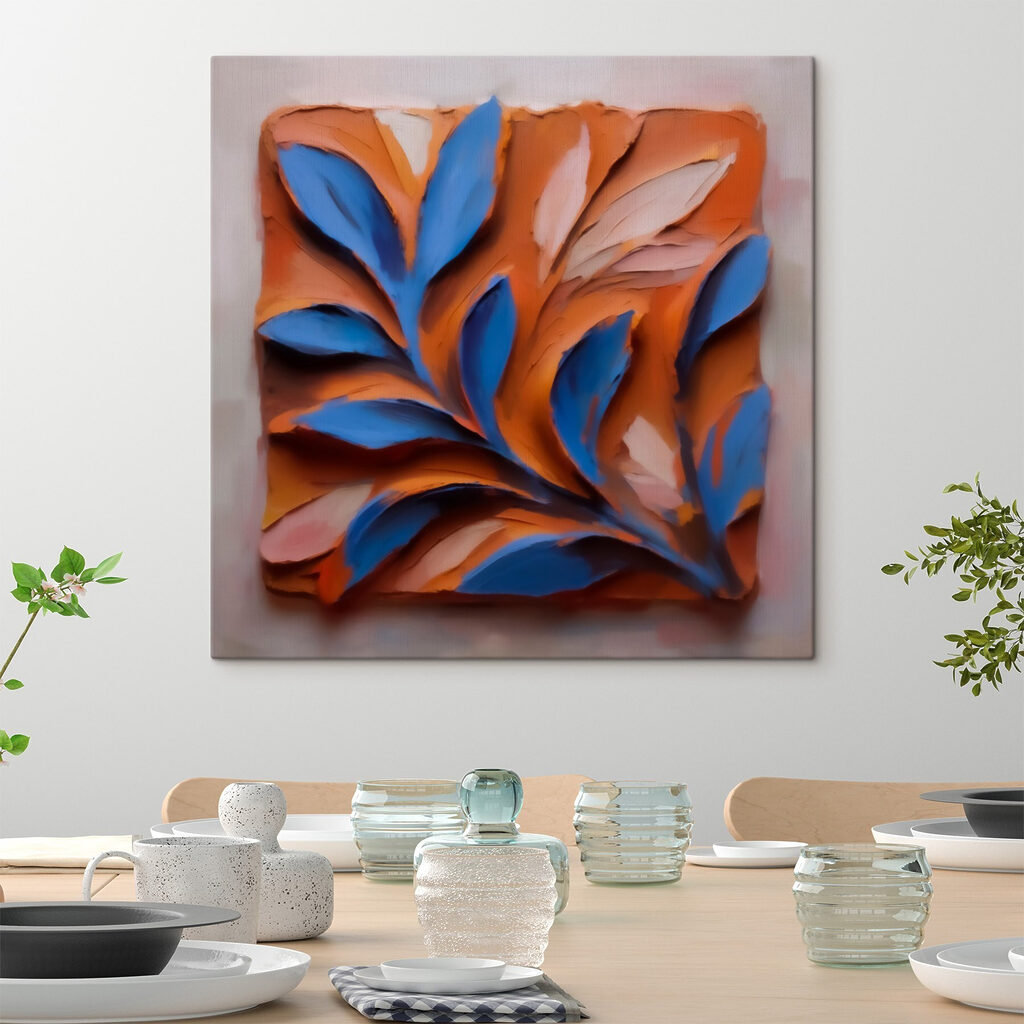Hojas azules sobre óxido — interior 3