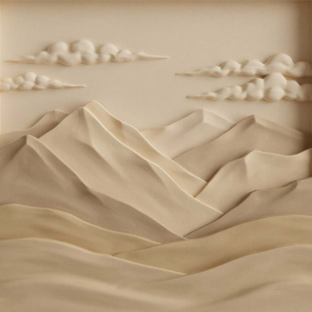 Picos en relieve suave — diseño completo