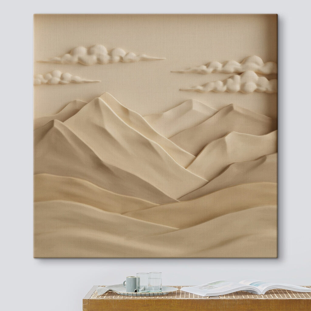 Picos en relieve suave en un interior