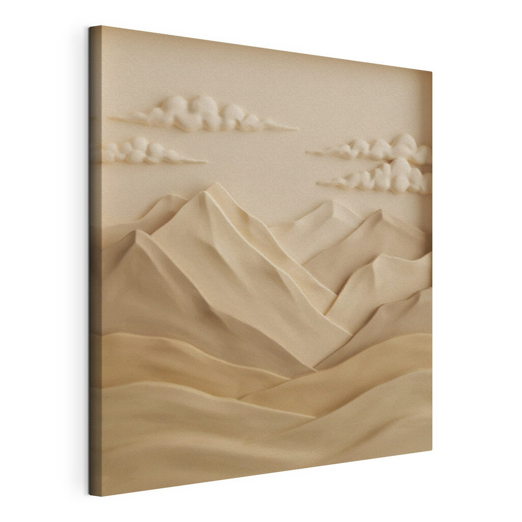 Picos en relieve suave, lienzo tensado con el borde envolvente