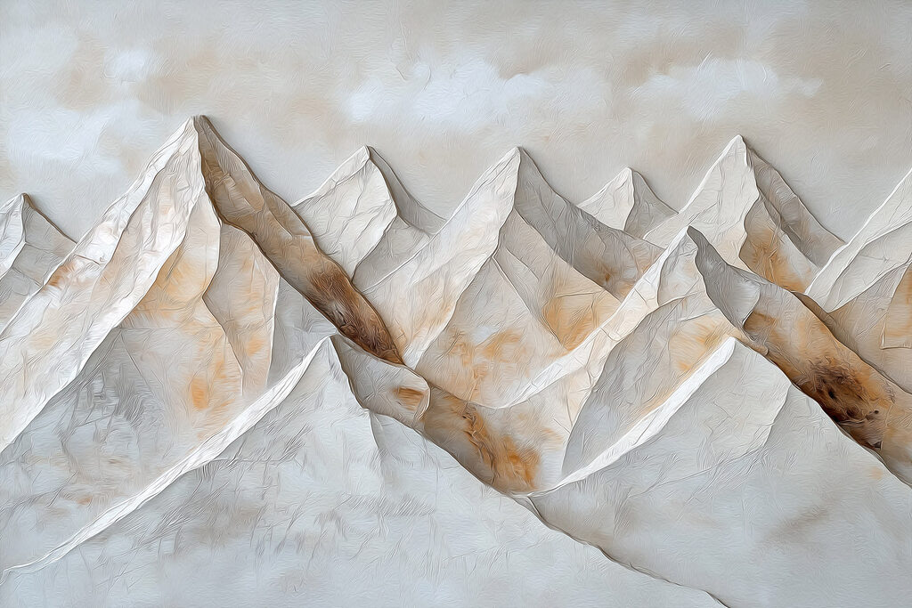 Picos blancos en relieve — diseño completo