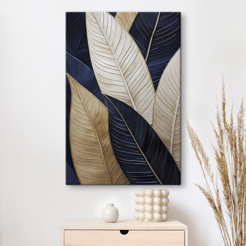Hojas crema, azul noche — interior 2