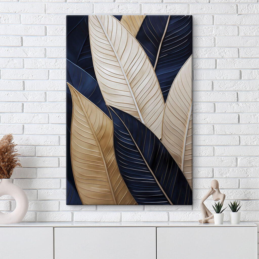 Hojas crema, azul noche — interior 1