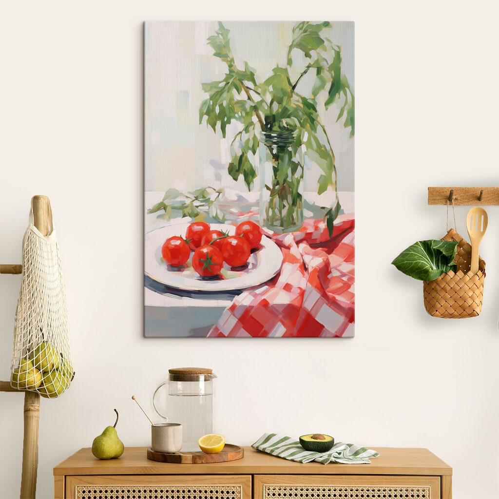Tomates sobre mantel — interior 1