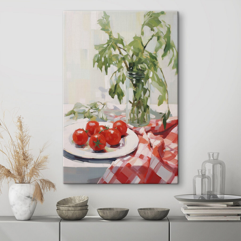 Tomates sobre mantel — interior 2