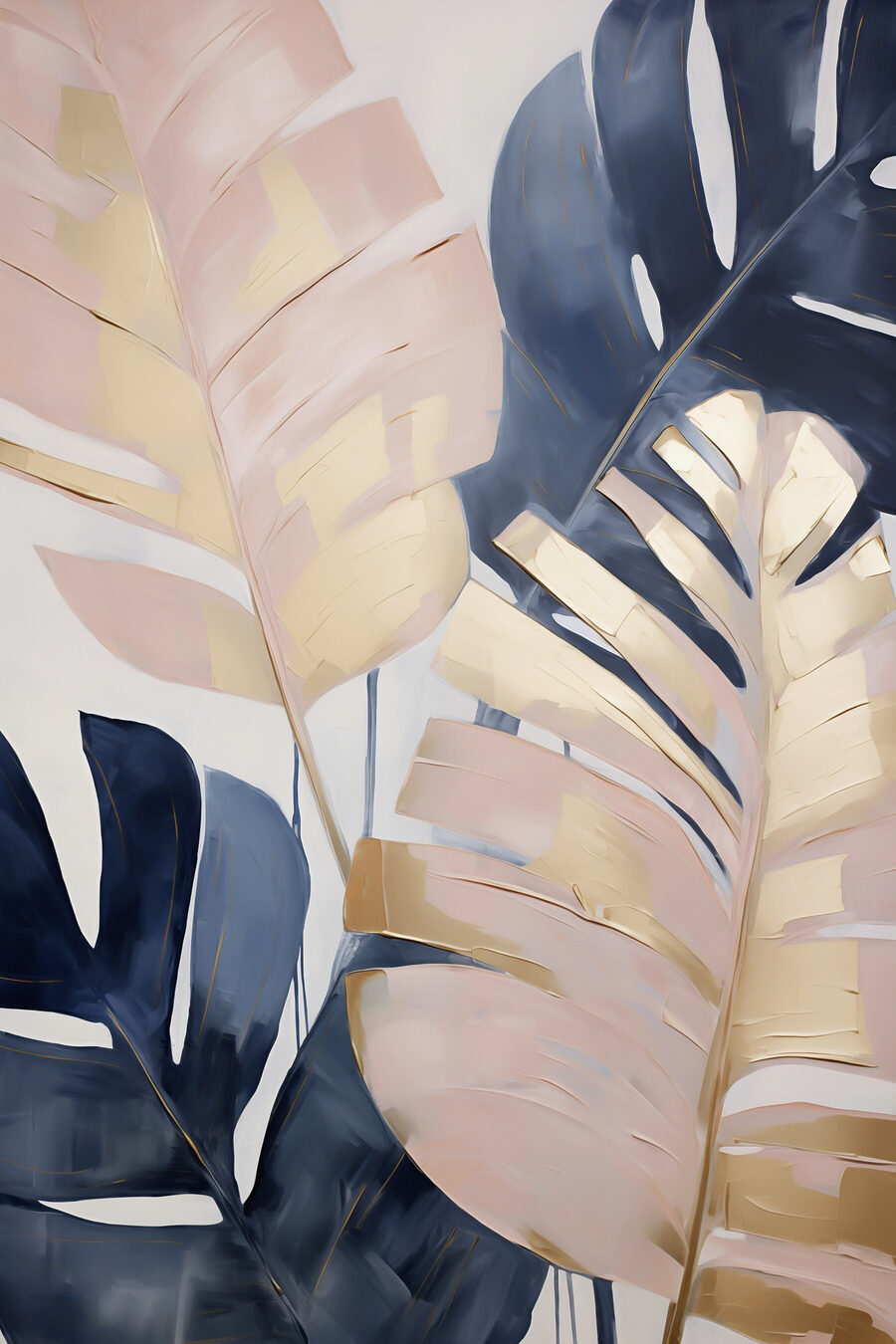 Monstera azul y rosa — diseño completo
