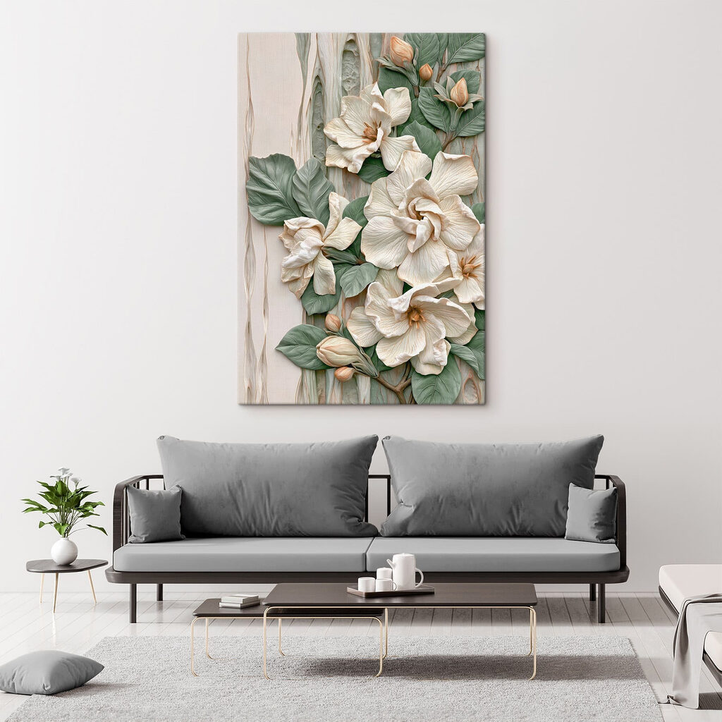 Flores entre hojas redondas — interior 3