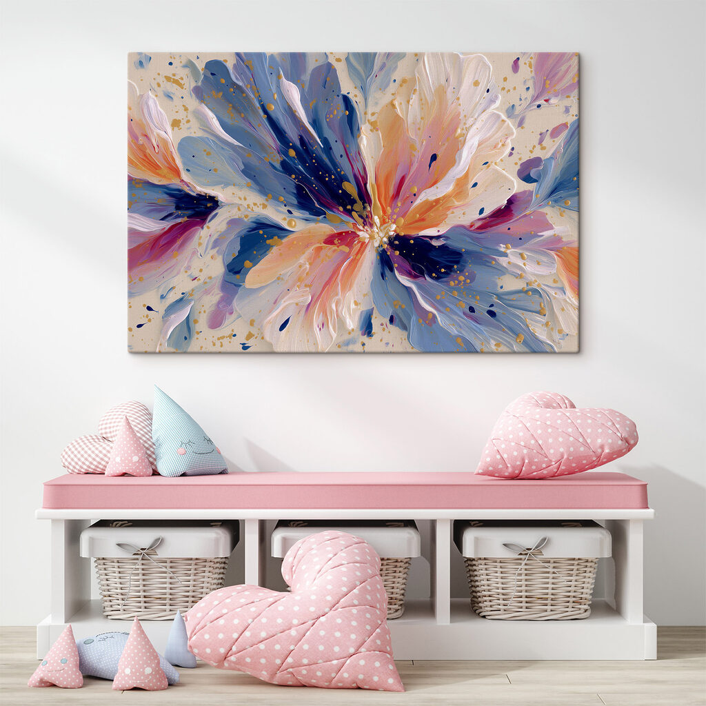 Salpicaduras azules y rosas — interior 1