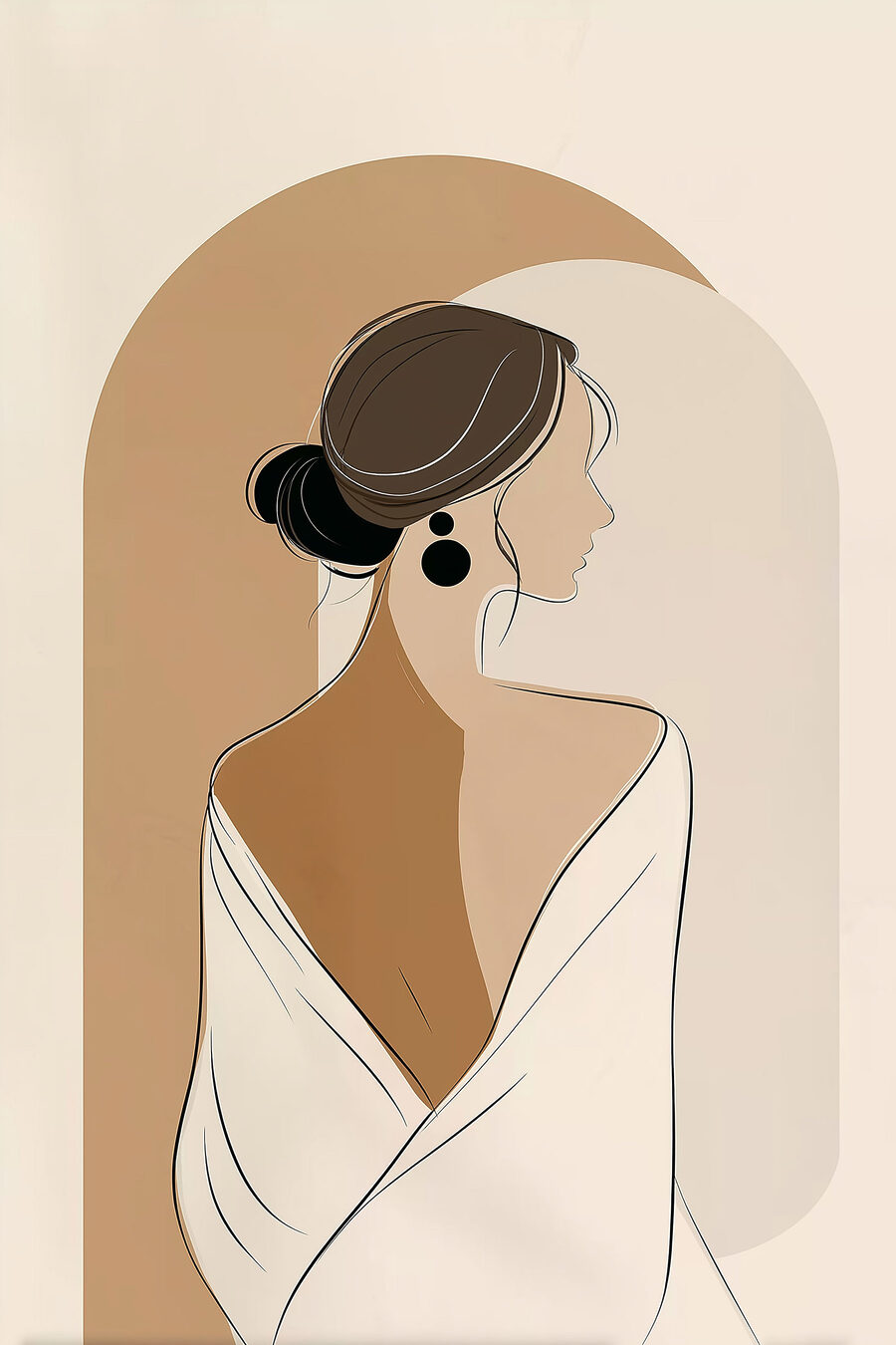 Mujer de espalda desnuda — diseño completo