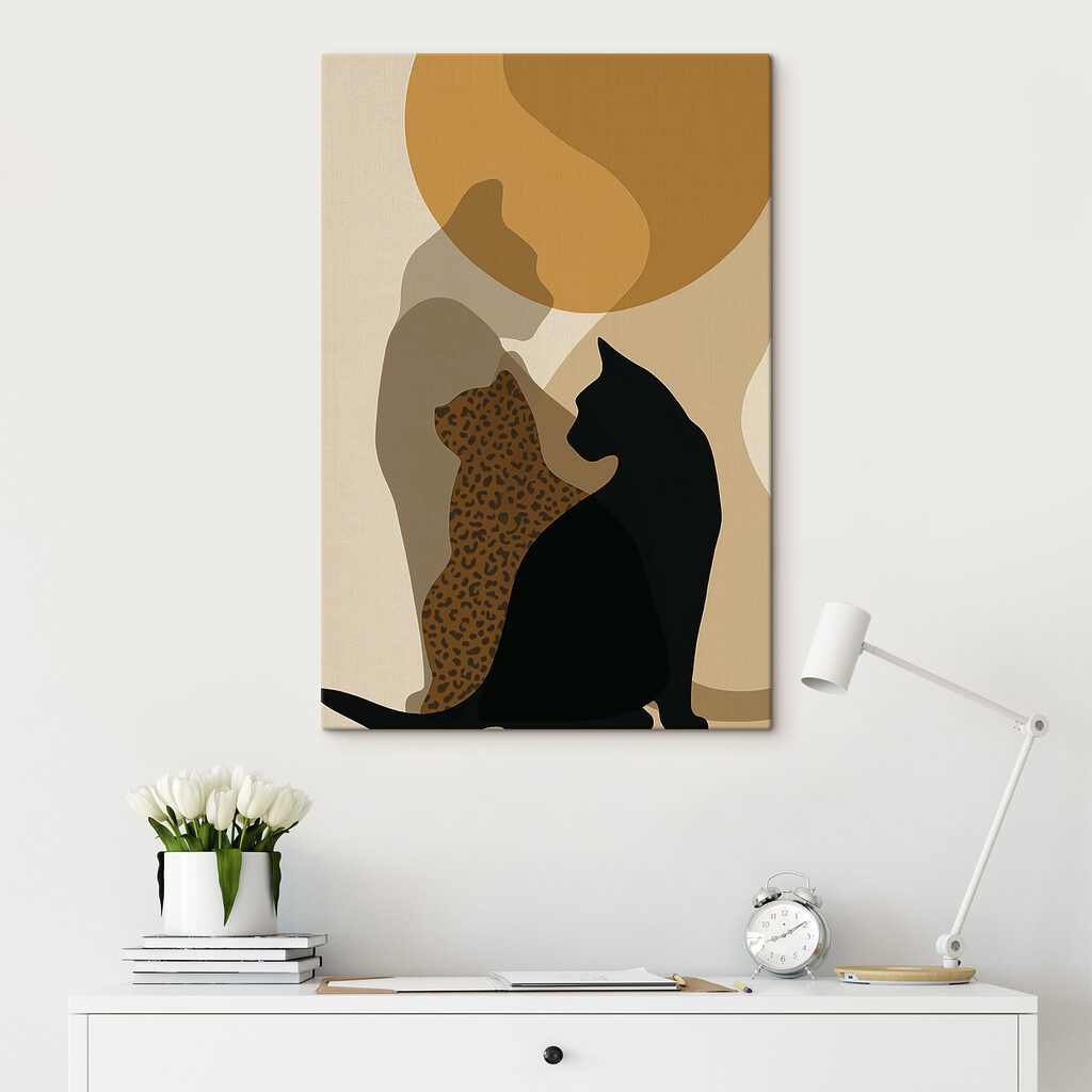 Gatos ante el sol — interior 1