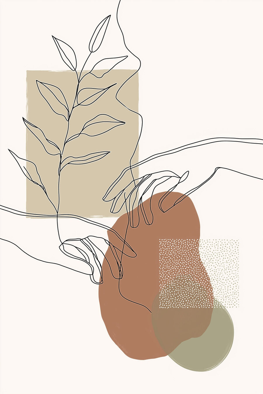 Mano y rama — diseño completo