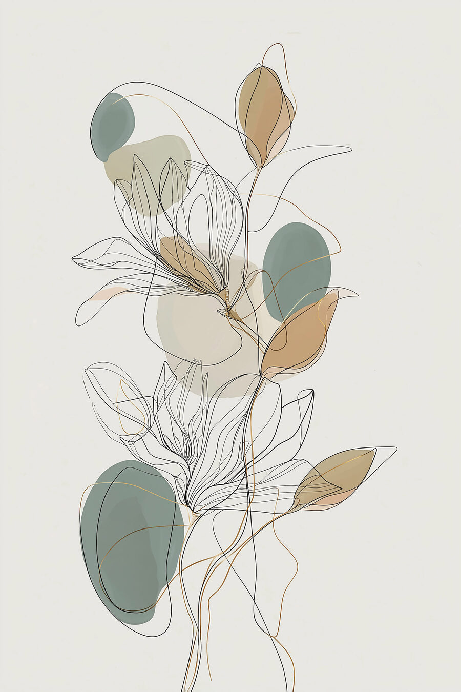 Ramas finas y hojas — diseño completo