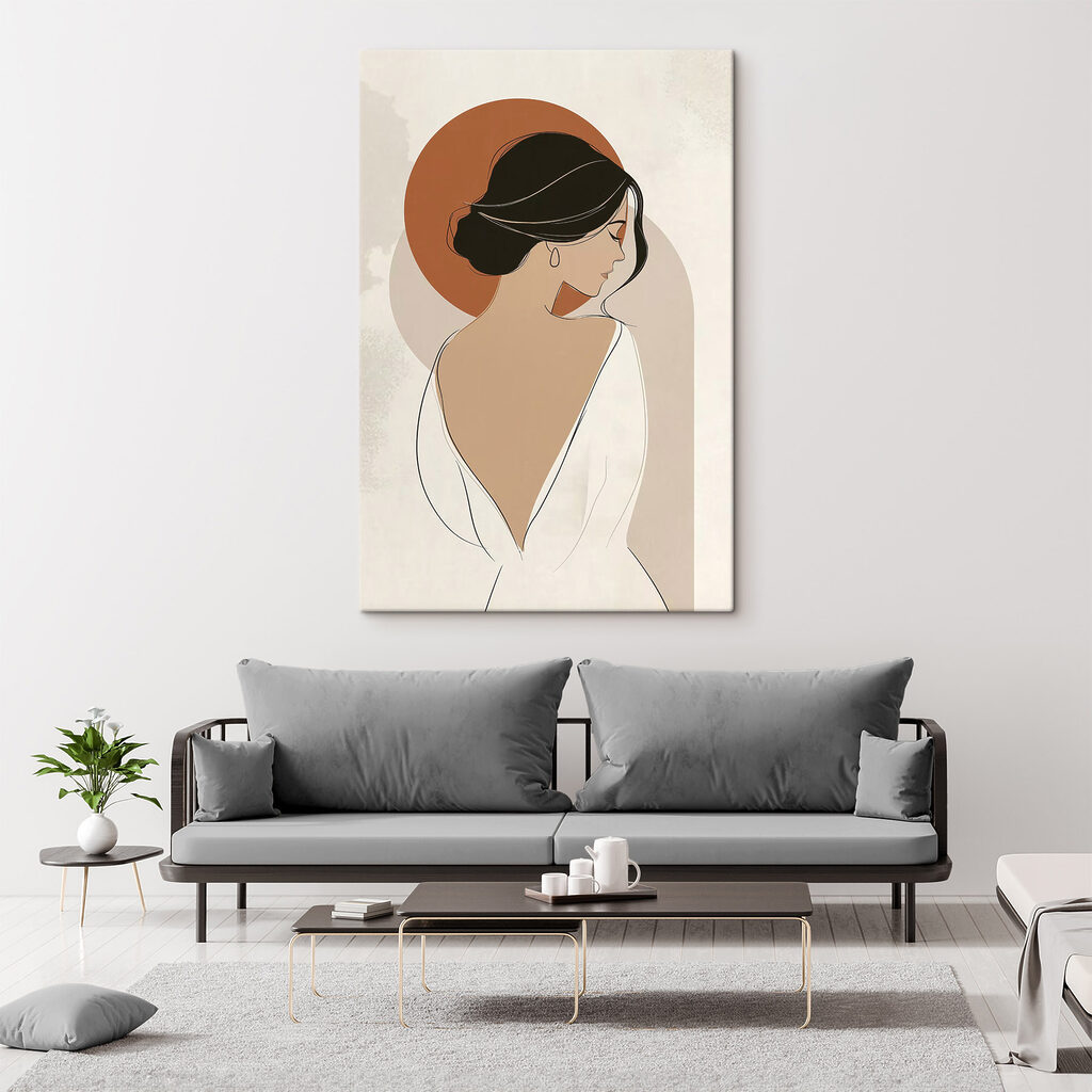 Mujer de vestido blanco — interior 1