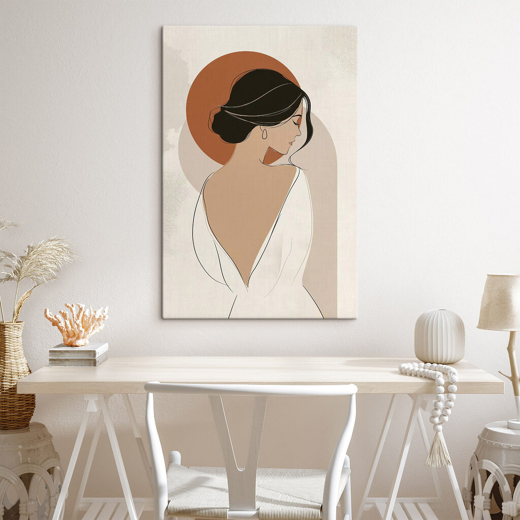 Mujer de vestido blanco — interior 2