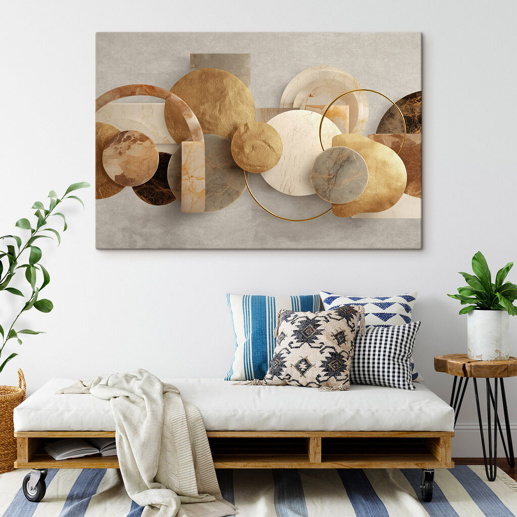 Círculos dorados y rectángulos — interior 2