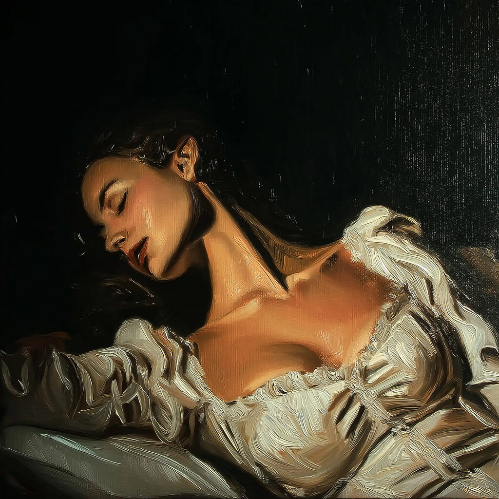 Mujer dormida — diseño completo