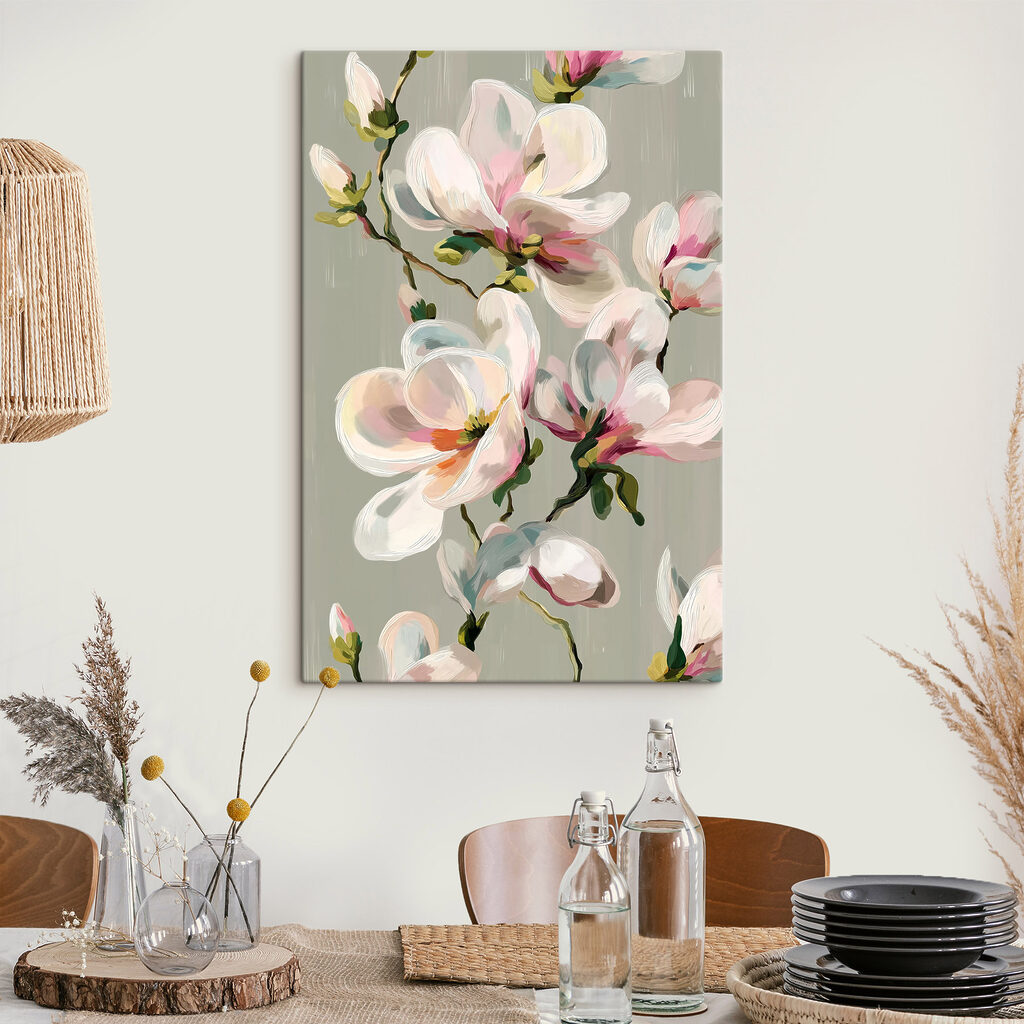 Magnolia rosa en pinceladas — interior 2