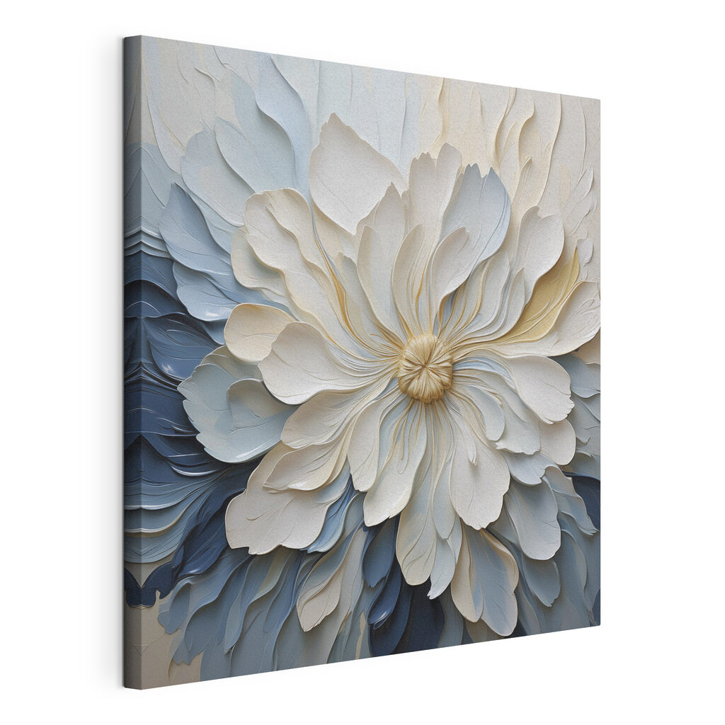 Flor blanca sobre azul — vista del producto