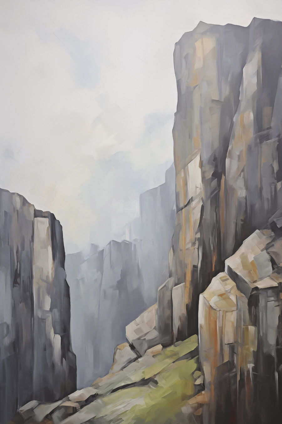 Sendero verde entre rocas — diseño completo