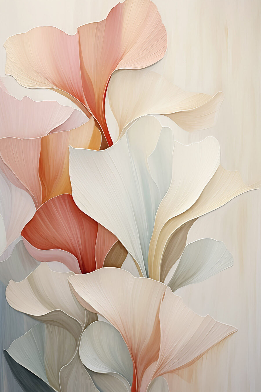Flores rosas en abanico — diseño completo